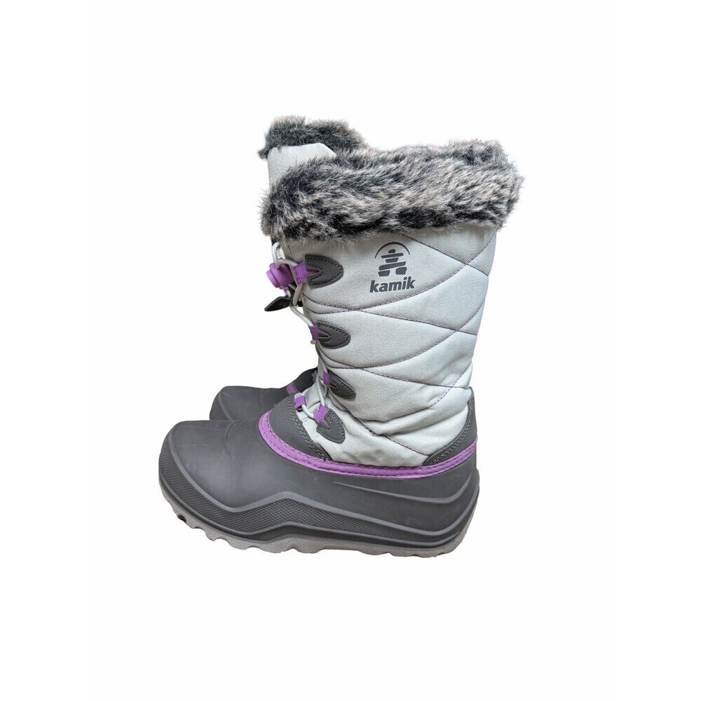 Kamik Boots Womens Size 5 Purple Gray Faux Fur Winter Snow Insulated Waterproof